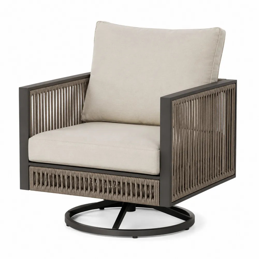 Gartenstuhl mit Aluminiumrahmen und Polyestergarn Beige