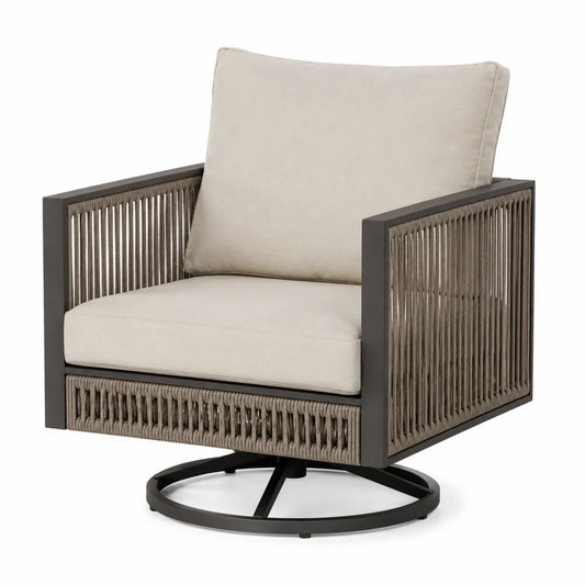 Gartenstuhl mit Aluminiumrahmen und Polyestergarn Beige
