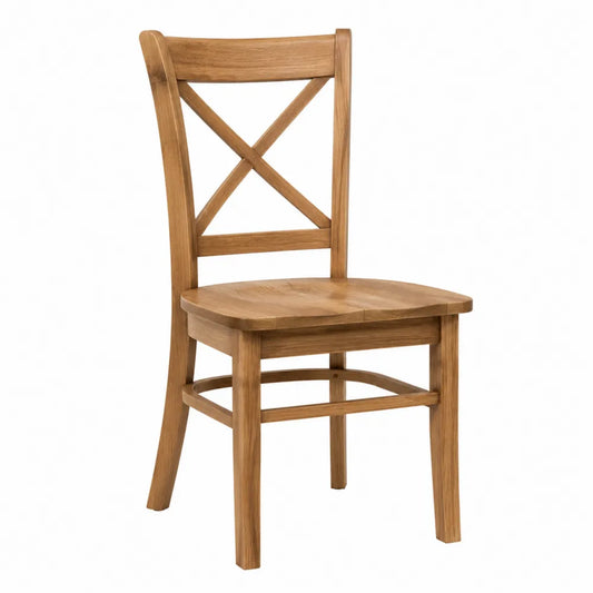 Stuhl aus Buchenholz mit X-Rückenlehne