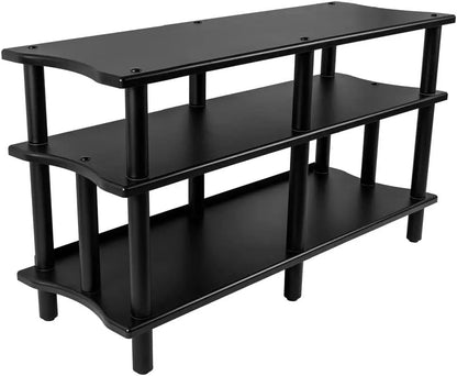 Monolith Heavy Duty Double-Wide 3-Tier AV Stand - 300 Lbs Weight Capacity Per Shelf, Organize and Display Your AV Components, Home Theater or Entertainment System, 47.2 Inches Wide, Black