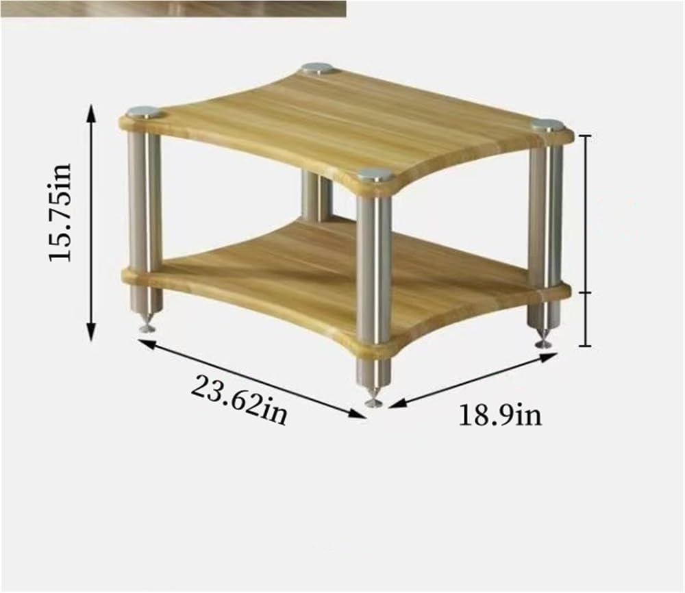 2/3/4 Tier Audio Rack, Open Air Design, Media Cabinet with Metal Frame, Audio Component Rack, Audio Rack Cabinet for Server and AV Equipment(Teak Color,15.75 * 23.62in)