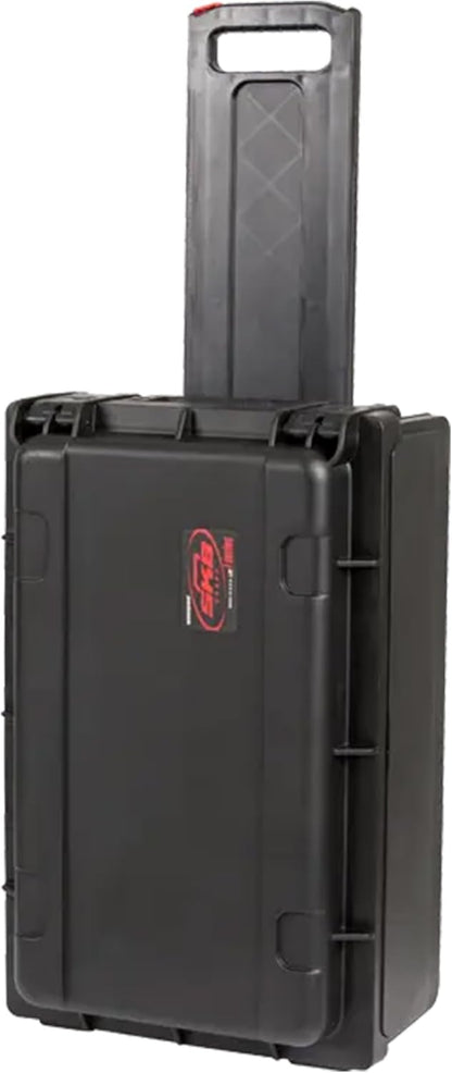 SKB Studio Flyer Rack Case - 2U Waterproof Carry-on with Laptop Surface, Molded Rack Rails, Rubber Cleats and Quiet Wheels, Ideal for Musicians, Black