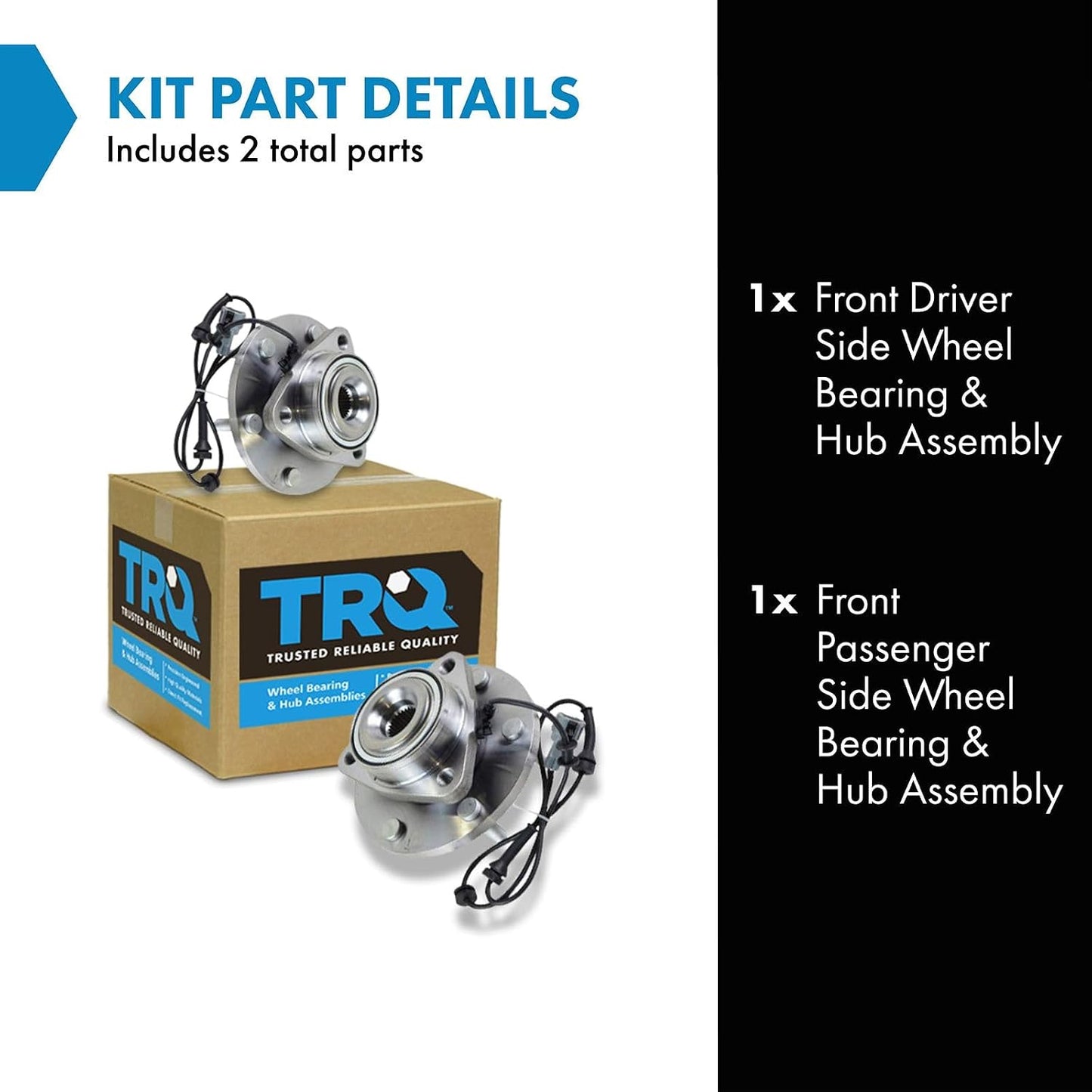 TRQ Front Left and Right Wheel Bearing and Hub Assembly Set 2 Piece Compatible with 2004-2007 Infiniti QX56 2004-2007 Nissan Titan 2005-2007 Armada 2004 Pathfinder Armada 2004 Pathfinder