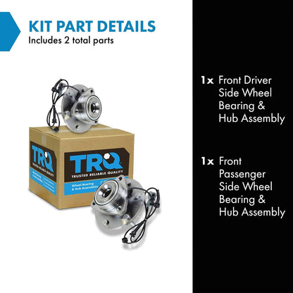 TRQ Front Left and Right Wheel Bearing and Hub Assembly Set 2 Piece Compatible with 2004-2007 Infiniti QX56 2004-2007 Nissan Titan 2005-2007 Armada 2004 Pathfinder Armada 2004 Pathfinder