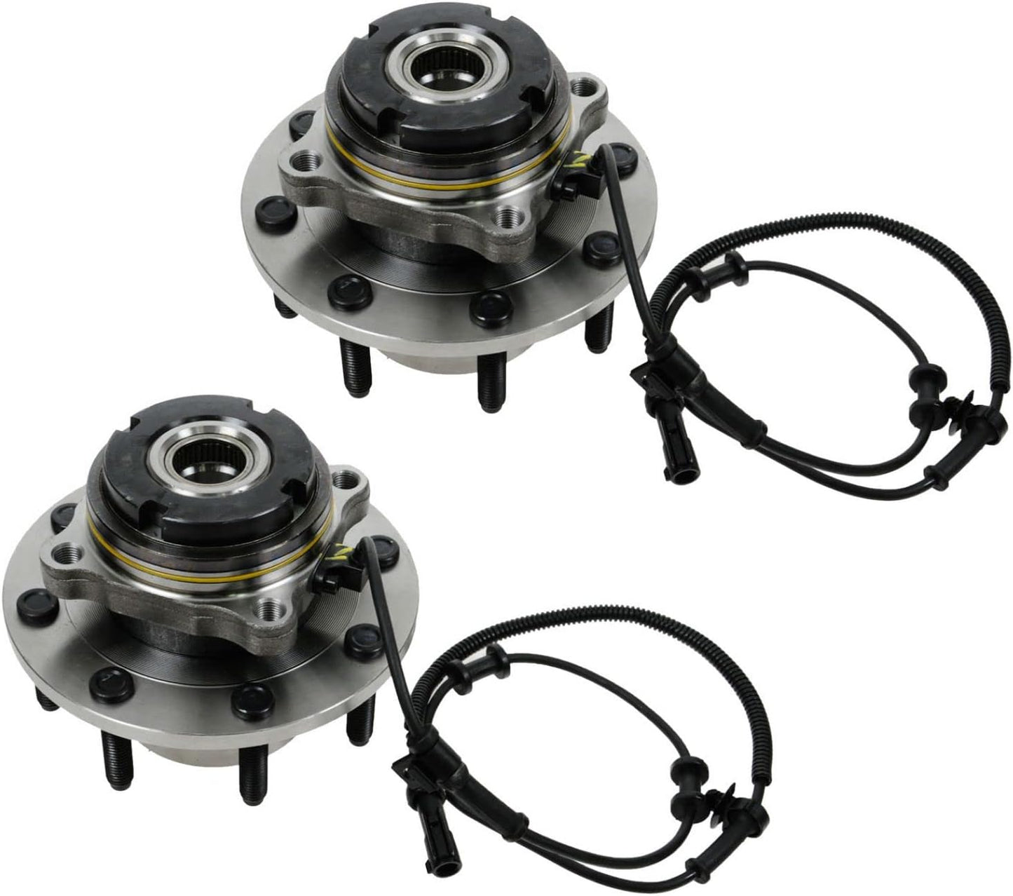 TRQ 2 Piece Front Wheel Bearing & Hub Assembly Set 4WD Compatible with 1999 Ford F-250 Super Duty F-350 Super Duty