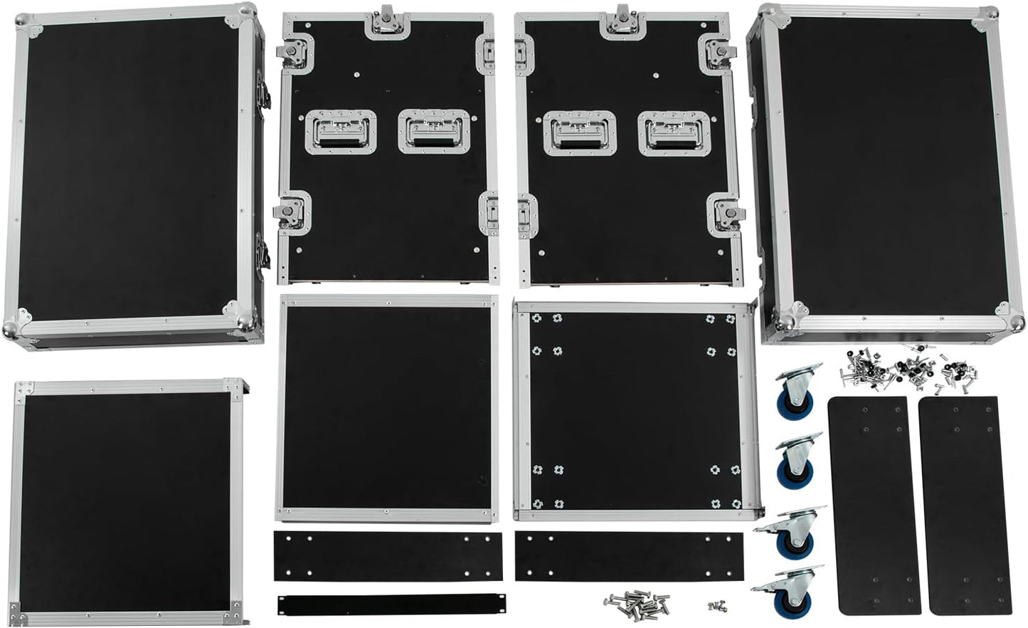 10U PA DJ Rack, Heavy Duty Mobile Audio Equipment Cabinet with 4 Locking Casters, 661 lbs Capacity Audio Rack Case for Studio, Live Sound (10U)