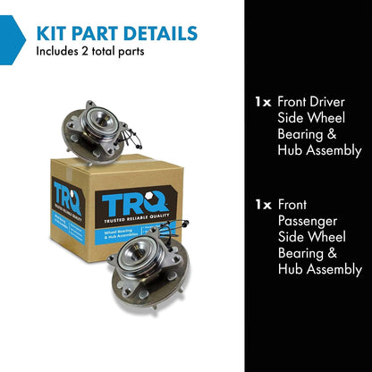 TRQ Front Left and Right Wheel Bearing and Hub Assembly Set 2 Piece Compatible with 2002-2006 Ford Expedition Rear Wheel Drive 2002-2006 Lincoln Navigator Rear Wheel Drive