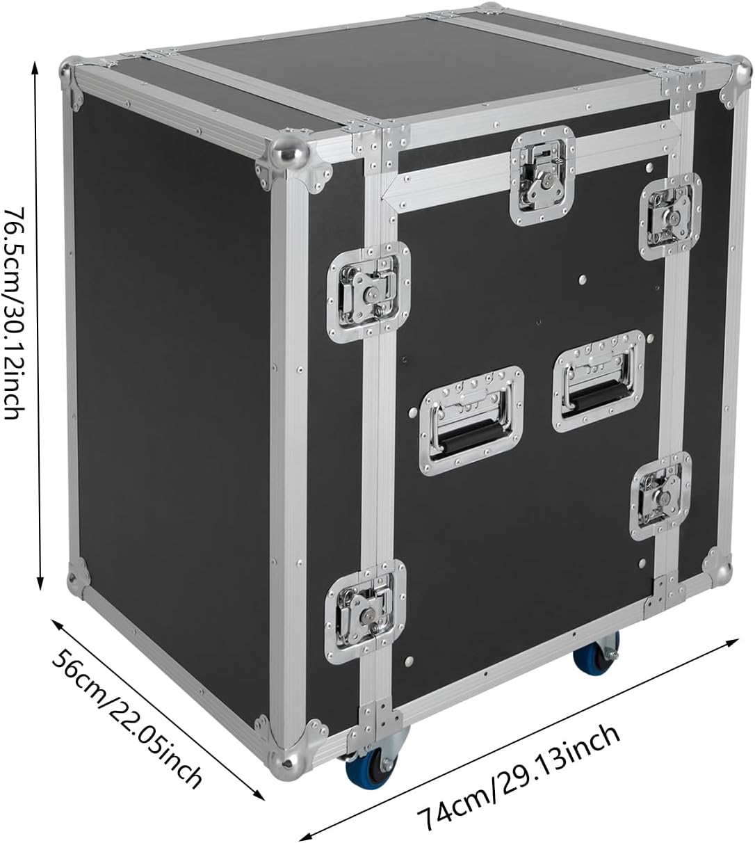 10U PA DJ Rack, Heavy Duty Mobile Audio Equipment Cabinet with 4 Locking Casters, 661 lbs Capacity Audio Rack Case for Studio, Live Sound (10U)