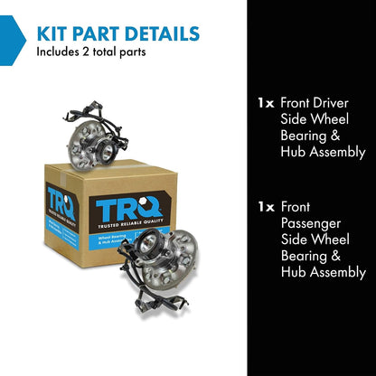 TRQ Front Left and Right Wheel Bearing and Hub Assembly Set 2 Piece Compatible with 04-08 Chevrolet Colorado RWD 04-05 GMC Canyon SLE RWD 06-08 Canyon RWD 2006 Isuzu i-280 07-08 i-290 07-08 i-370 RWD