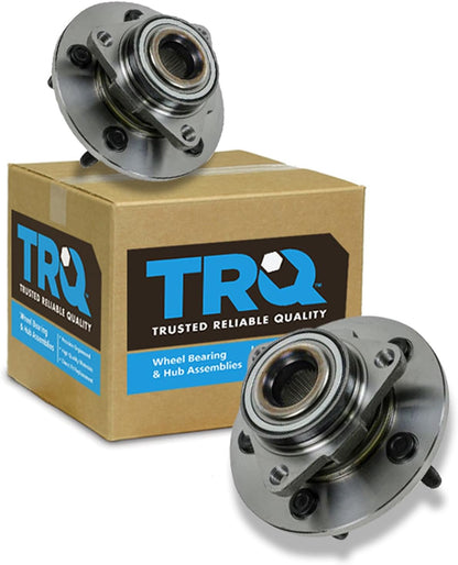 TRQ Front Wheel Bearing and Hub Assembly Set 2 Piece Compatible with 02-05 Dodge Ram 1500 06-08 Regular Cab 06-08 Crew 2 Wheel ABS Models