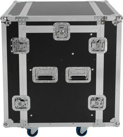 10U PA DJ Rack, Heavy Duty Mobile Audio Equipment Cabinet with 4 Locking Casters, 661 lbs Capacity Audio Rack Case for Studio, Live Sound (10U)