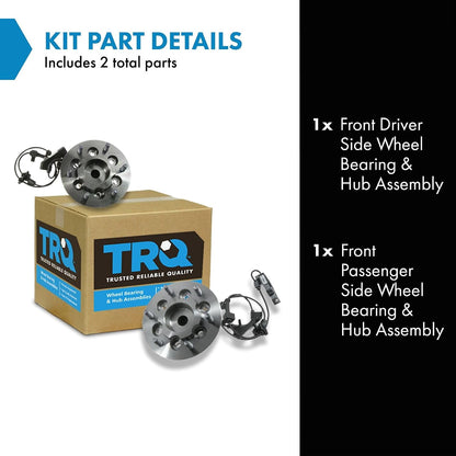 TRQ 2 Piece Front Wheel Bearing & Hub Assembly Set Compatible with 2004-2008 Chevrolet Colorado GMC Canyon
