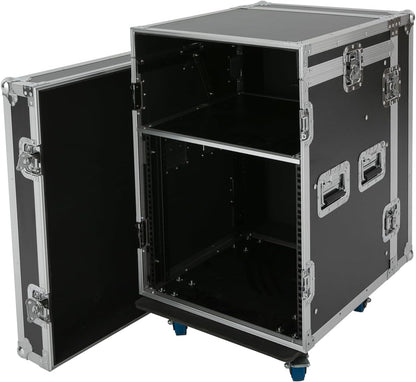 10U PA DJ Rack, Heavy Duty Mobile Audio Equipment Cabinet with 4 Locking Casters, 661 lbs Capacity Audio Rack Case for Studio, Live Sound (10U)