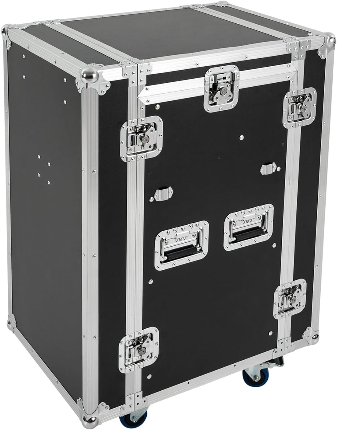 14U PA DJ Rack with 4 Wheels, Heavy-Duty Mobile Audio Equipment Cabinet with Side DJ Table Top, 661 lbs Capacity Studio Rack for Mixer, Amplifier, Speakers (14U/Side Table)