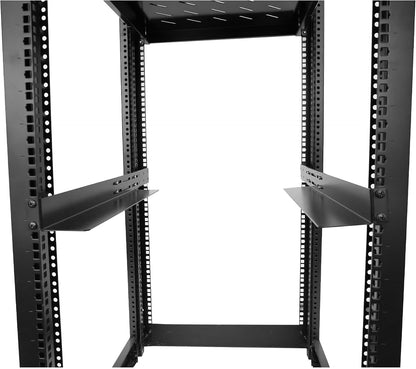 GLOBALRACK 4-Post 15U Open Frame Server Rack/19in Server Network Rack Adjustable Depth 24-35inch Suitable for Computer/Audio Video/Data/IT Equipment/Cold Rolled Steel Heavy Duty Rack (4POST RACK-015)