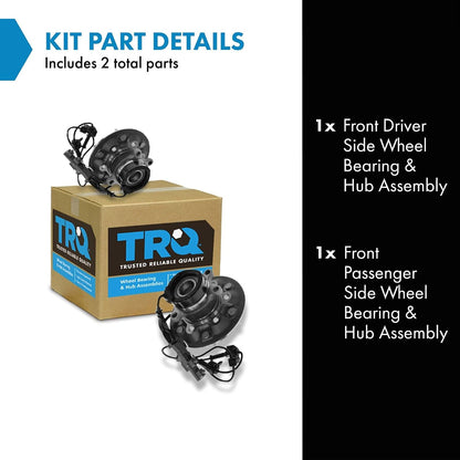 TRQ 2 Piece Front Wheel Bearing & Hub Assembly Set 4WD Compatible with 2004-2008 Chevrolet Colorado GMC Canyon 2006 Isuzu i-350 2007-2008 i-370