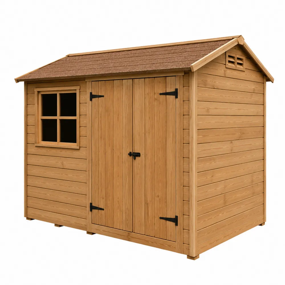 Gartenschuppen aus Kiefernholz mit Fenster und Doppeltür 3m x 2m