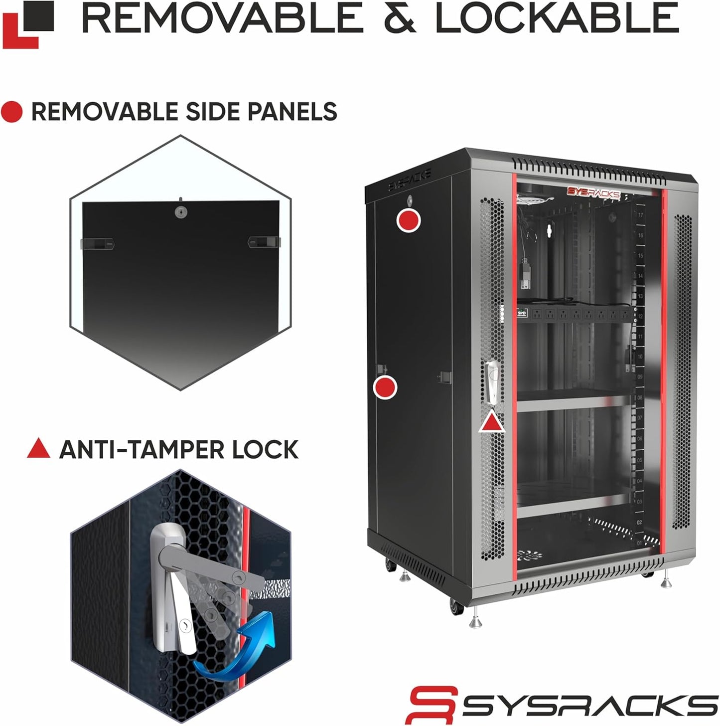 18U Wall Mount Home Lab Server Rack – 19' Locking Network Cabinet, 18' Deep Router & AV Rack with Fan, PDU and Shelf for NAS, Switches and Home Network Equipment