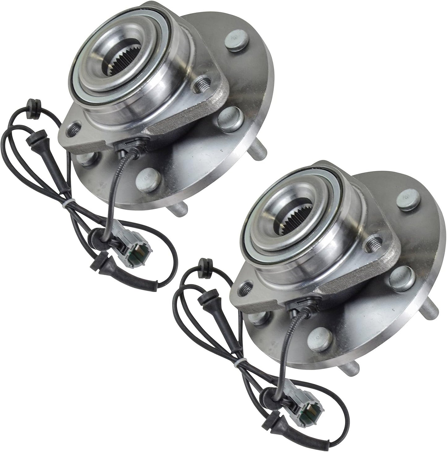 TRQ Front Left and Right Wheel Bearing and Hub Assembly Set 2 Piece Compatible with 2004-2007 Infiniti QX56 2004-2007 Nissan Titan 2005-2007 Armada 2004 Pathfinder Armada 2004 Pathfinder