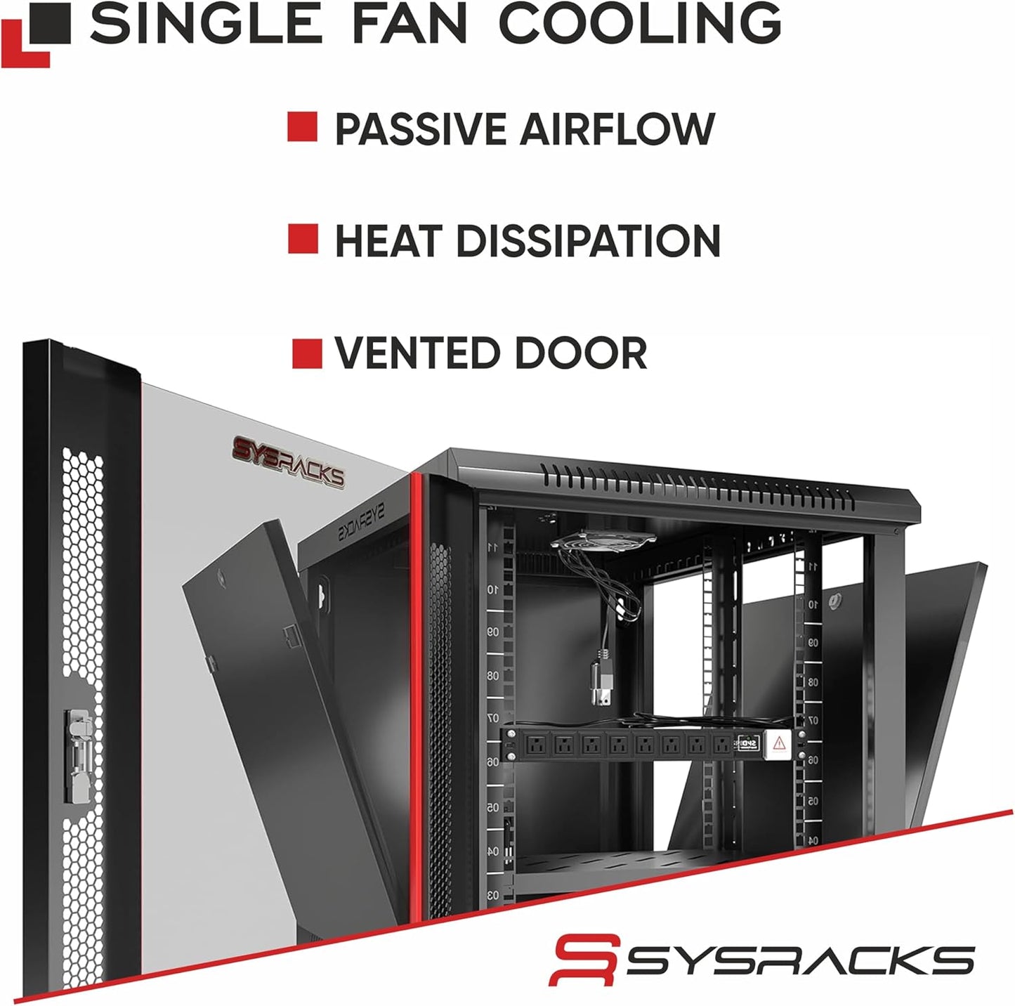 18U Wall Mount Home Lab Server Rack – 19' Locking Network Cabinet, 18' Deep Router & AV Rack with Fan, PDU and Shelf for NAS, Switches and Home Network Equipment