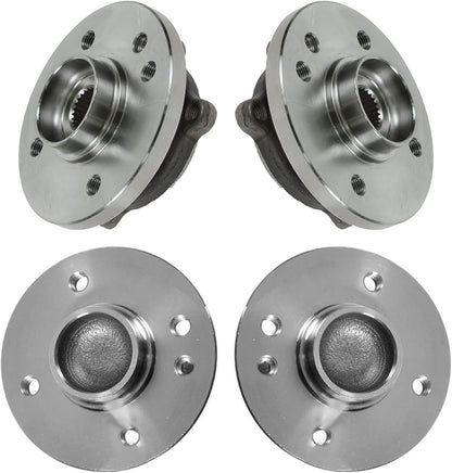 TRQ 2 Piece Front Rear Wheel Bearing & Hub Assembly Set Compatible with 2002-2006 Mini Cooper