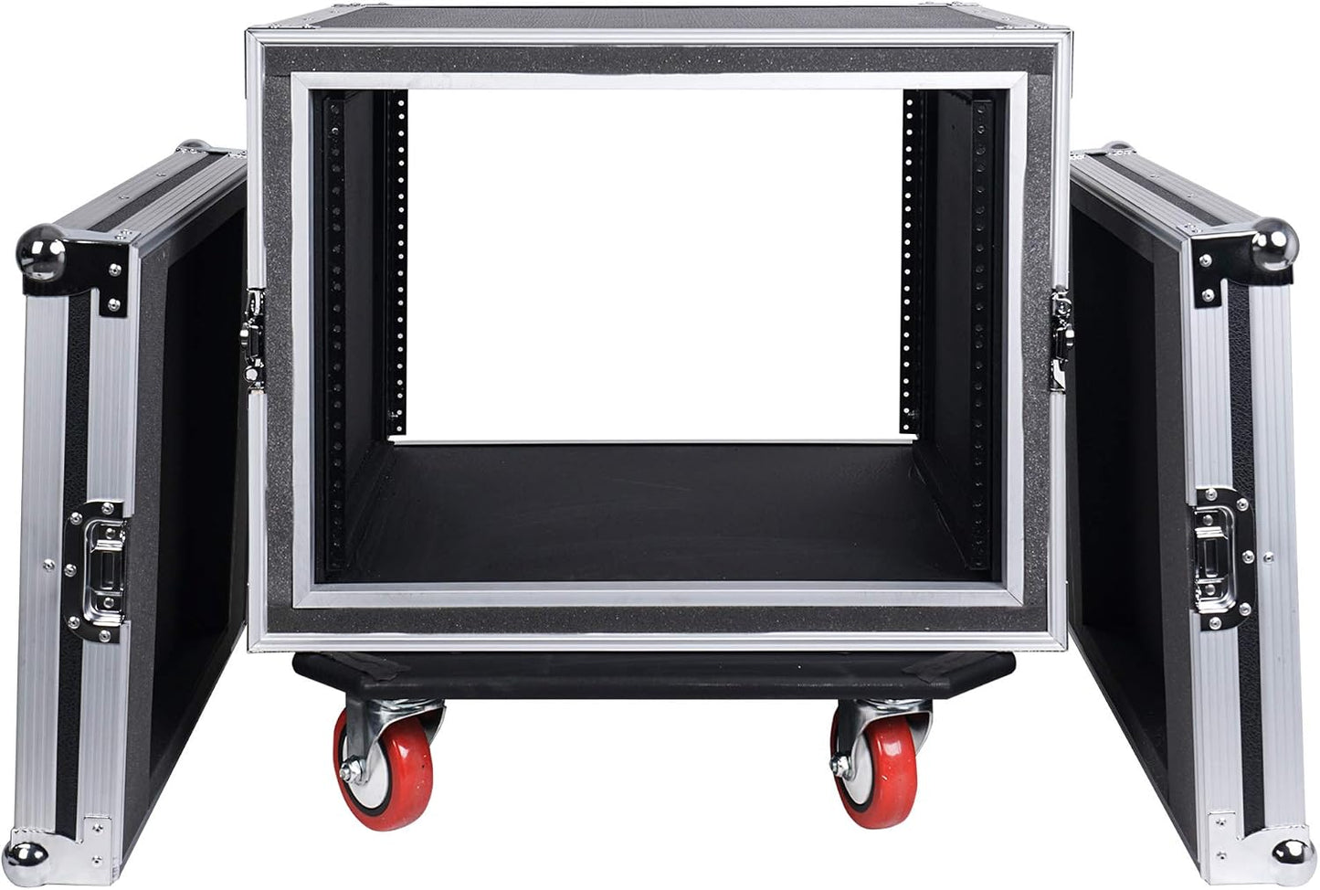 Sound Town Shock Mount 8U ATA Rack Case with 17' Rackable Depth and Casters, 8-Space Size - Pro Tour Grade (STRC-SP8UW)