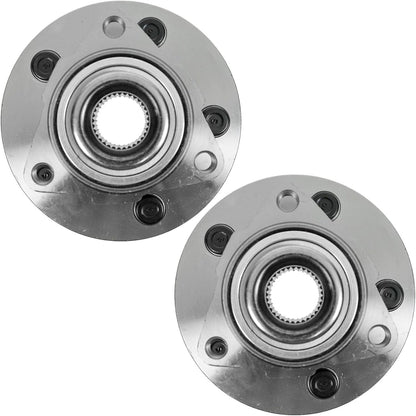 TRQ Front Wheel Bearing and Hub Assembly Set 2 Piece Compatible with 02-05 Dodge Ram 1500 06-08 Regular Cab 06-08 Crew 2 Wheel ABS Models