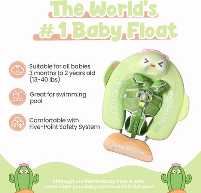 Mambobaby Float Deluxe Baby Pool Float: Safe & Comfortable Swim Trainer for Infants & Toddlers, Non-Inflatable Design, UV Protection Canopy, Fun Water Experience for Ages 3-24 Months