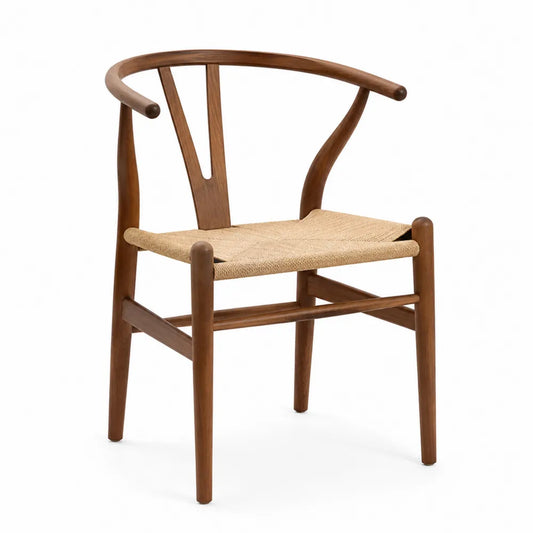 Esszimmerstuhl Massivholz Naturgeflecht Braun/Beige