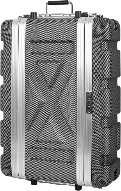 2U ABS Rack Case Shallow 8' Depth, 19' Rackmount Flight Road Travel Case, Waterproof Protective Hard Case with Customized Foam, Wireless Mic System Storage/Amp/Effect/DJ Mixer