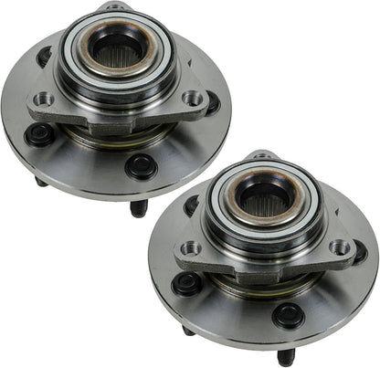 TRQ Front Wheel Bearing and Hub Assembly Set 2 Piece Compatible with 02-05 Dodge Ram 1500 06-08 Regular Cab 06-08 Crew 2 Wheel ABS Models