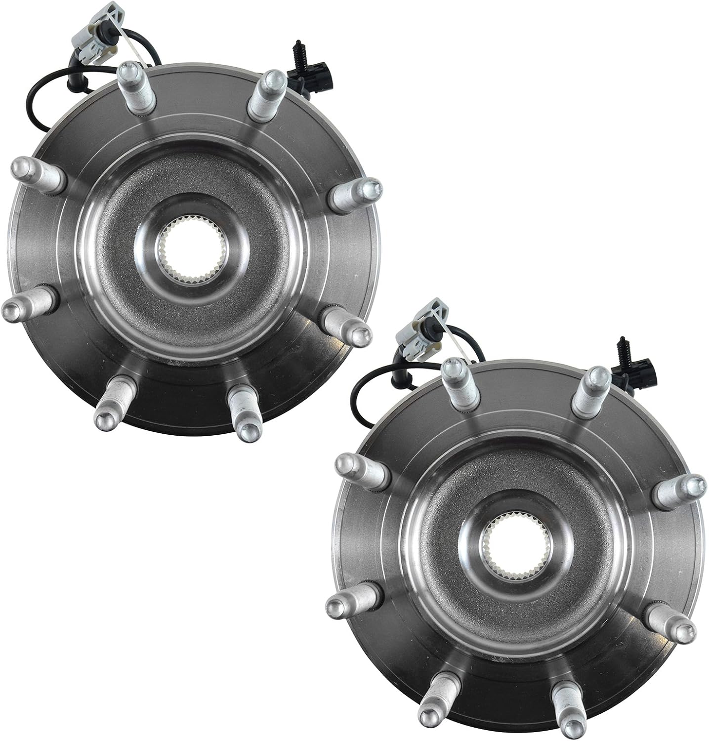TRQ 2 Piece Front Wheel Bearing & Hub Assembly Set Compatible with 2007-2010 Chevrolet Silverado 2500 HD Silverado 3500 HD 2007-2013 Suburban 2500 GMC Sierra 2500 HD Sierra 3500 HD Yukon XL 2500 2008