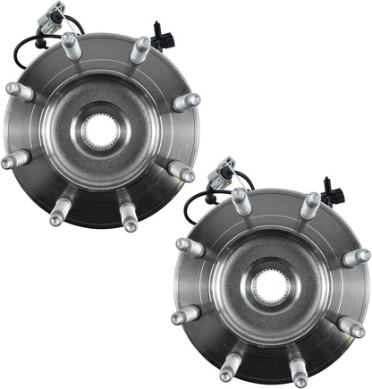 TRQ 2 Piece Front Wheel Bearing & Hub Assembly Set Compatible with 2007-2010 Chevrolet Silverado 2500 HD Silverado 3500 HD 2007-2013 Suburban 2500 GMC Sierra 2500 HD Sierra 3500 HD Yukon XL 2500 2008