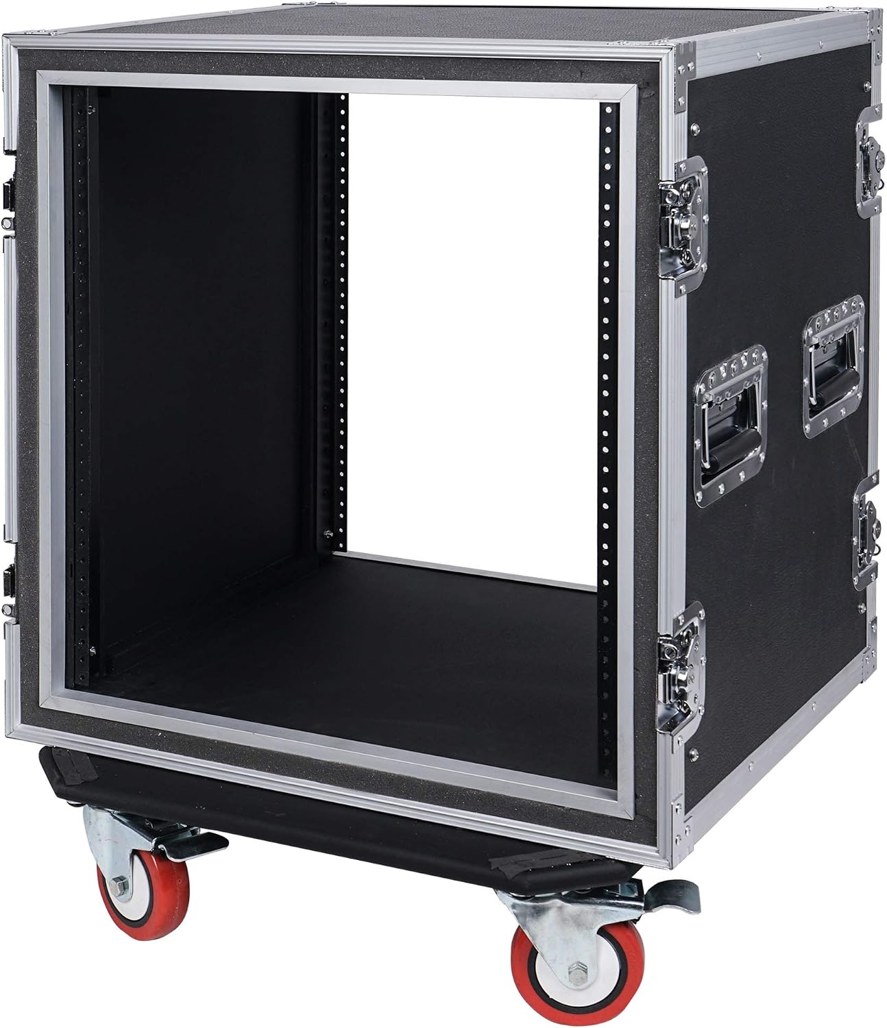 Sound Town Shock Mount 8U ATA Rack Case with 17' Rackable Depth and Casters, 8-Space Size - Pro Tour Grade (STRC-SP8UW)