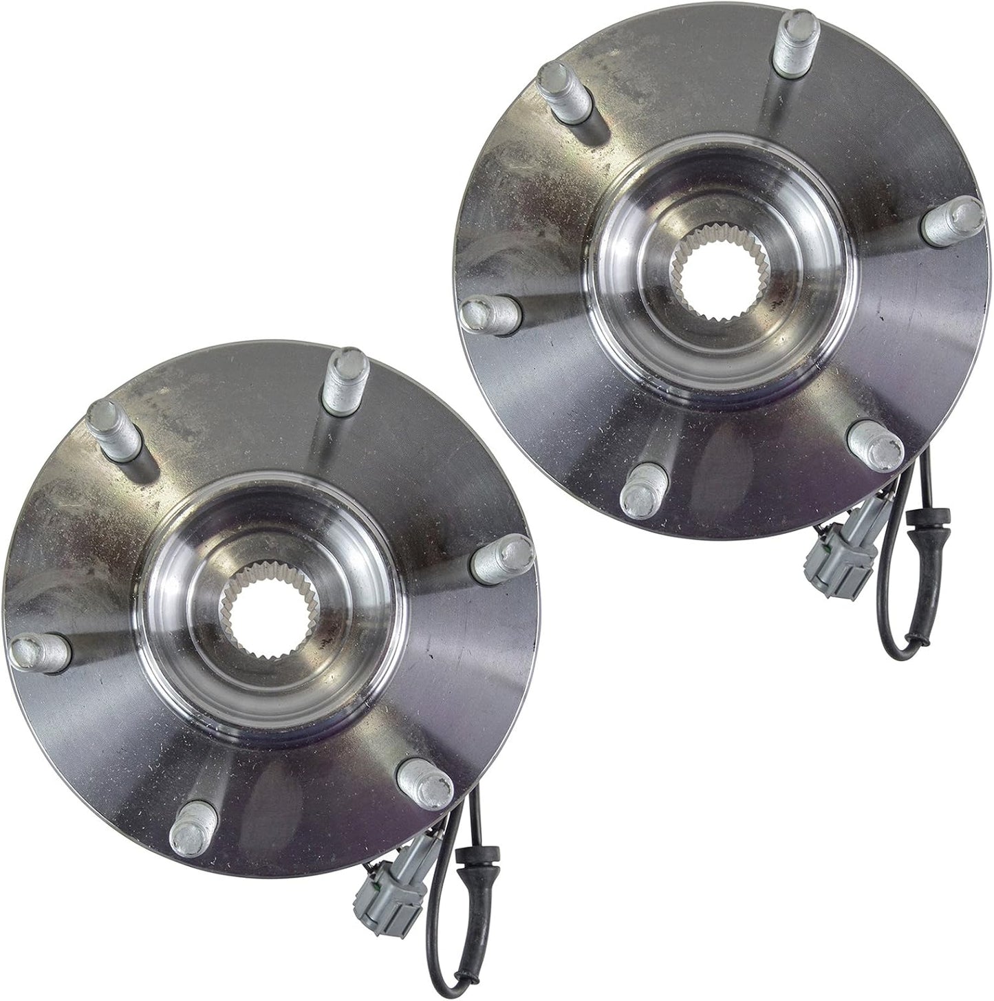 TRQ Front Left and Right Wheel Bearing and Hub Assembly Set 2 Piece Compatible with 2004-2007 Infiniti QX56 2004-2007 Nissan Titan 2005-2007 Armada 2004 Pathfinder Armada 2004 Pathfinder