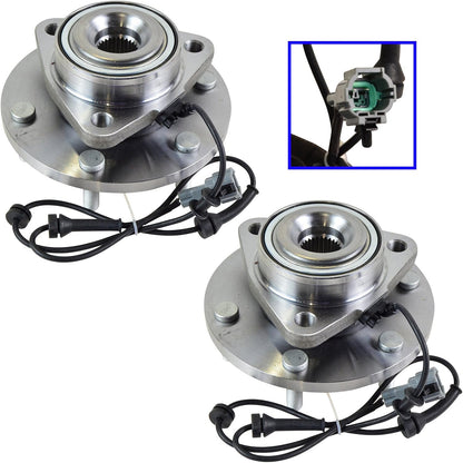 TRQ Front Left and Right Wheel Bearing and Hub Assembly Set 2 Piece Compatible with 2004-2007 Infiniti QX56 2004-2007 Nissan Titan 2005-2007 Armada 2004 Pathfinder Armada 2004 Pathfinder