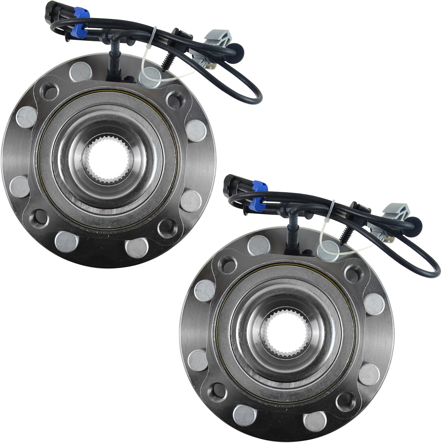 TRQ 2 Piece Front Wheel Bearing & Hub Assembly Set Compatible with 2007-2010 Chevrolet Silverado 2500 HD Silverado 3500 HD 2007-2013 Suburban 2500 GMC Sierra 2500 HD Sierra 3500 HD Yukon XL 2500 2008