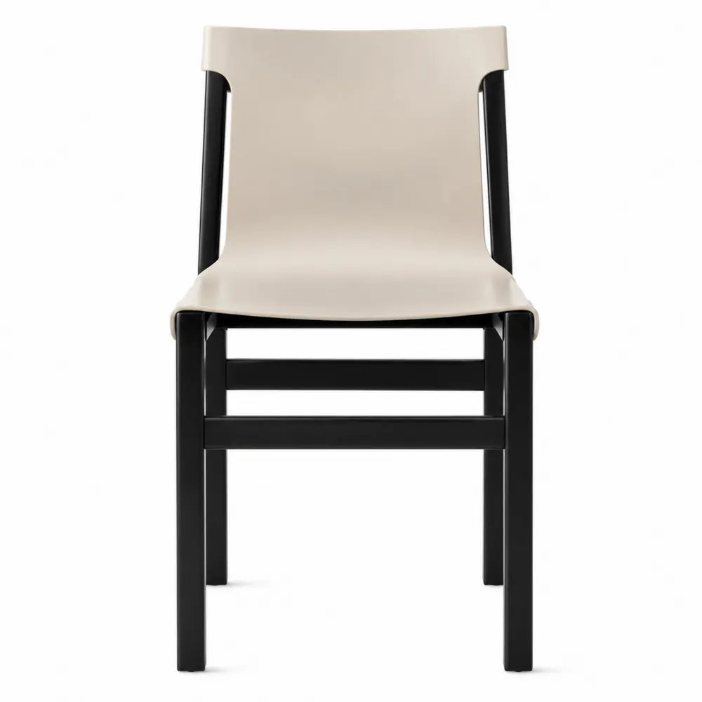 Esszimmerstuhl Polypropylen Beige Schwarz Stahlrahmen 45x50x85cm