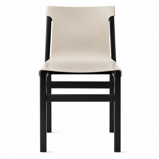 Esszimmerstuhl Polypropylen Beige Schwarz Stahlrahmen 45x50x85cm